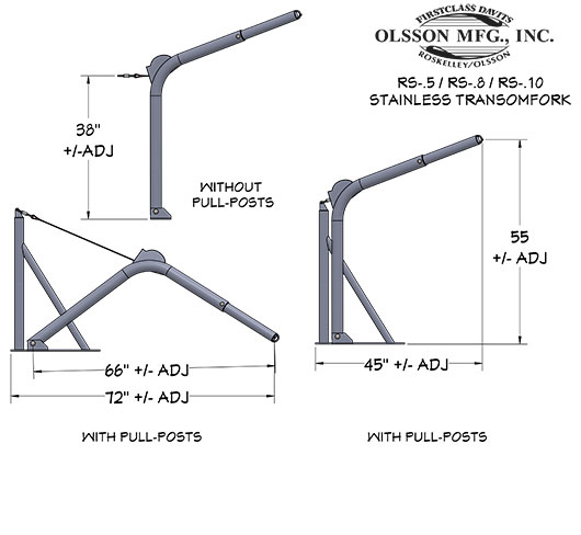 Transom Davit RS-5 RS-8 RS-10